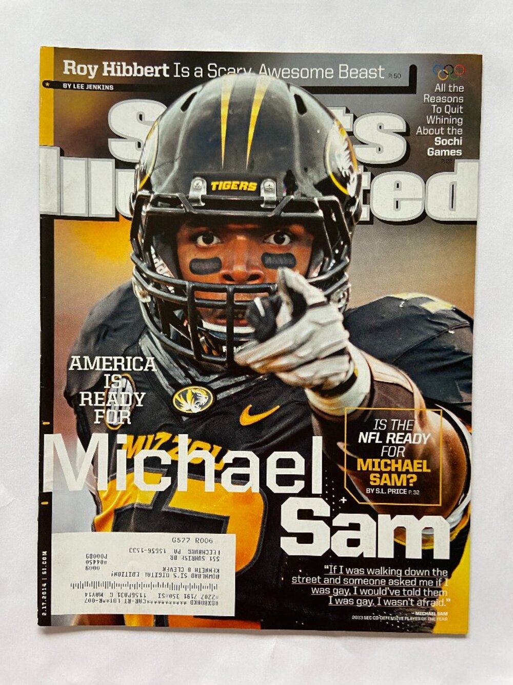 Sports Illustrated Magazine 2/17/2014 Michael Sam Cover With Label